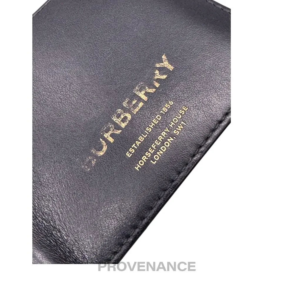 🔴 Burberry Address Logo Bifold Wallet - Black Leather